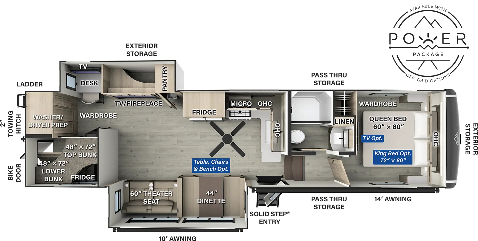 Flagstaff Classic Fifth Wheels F378BH Floorplan